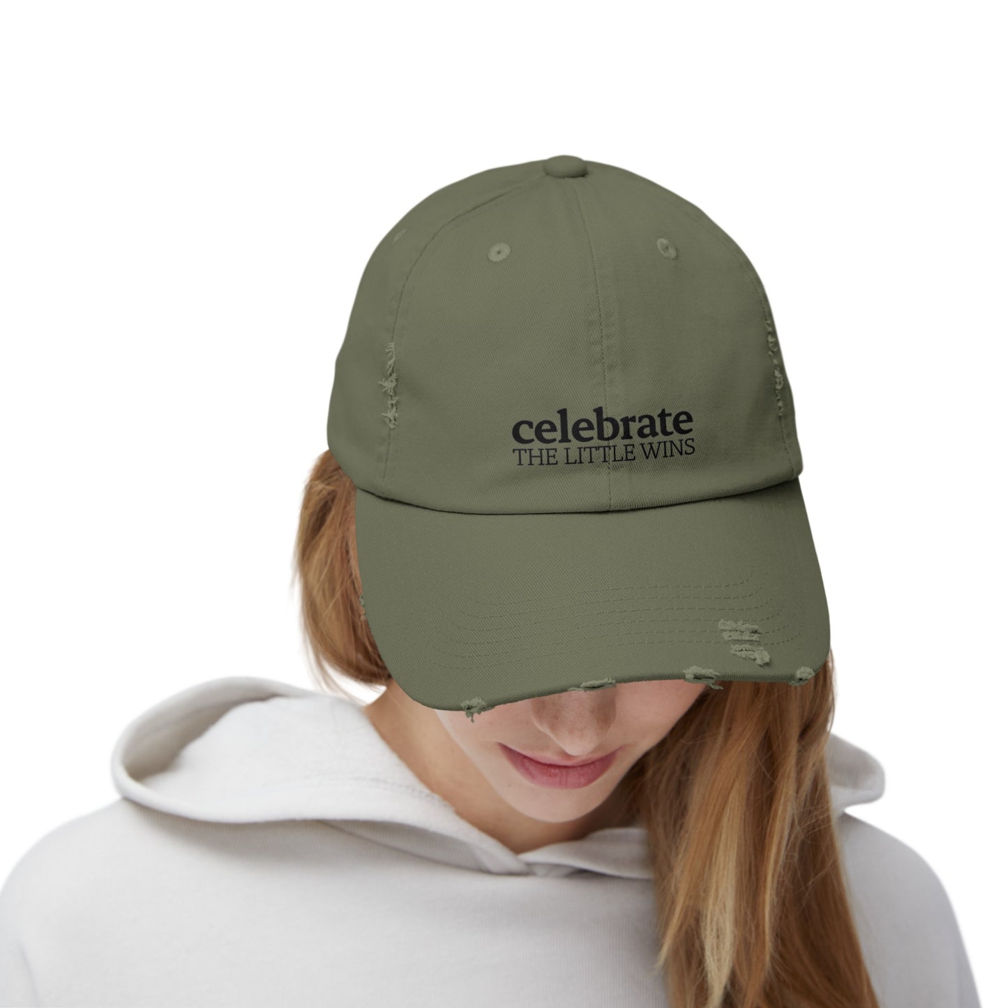 Celebrate The Little Wins Distressed Cap