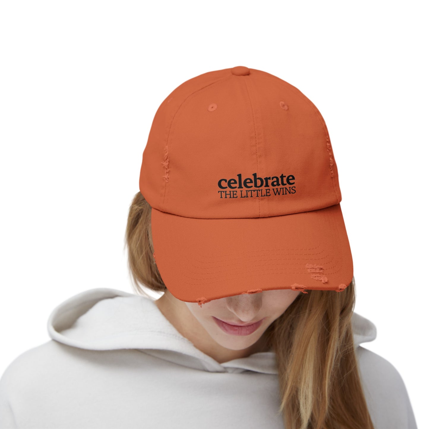 Celebrate The Little Wins Distressed Cap